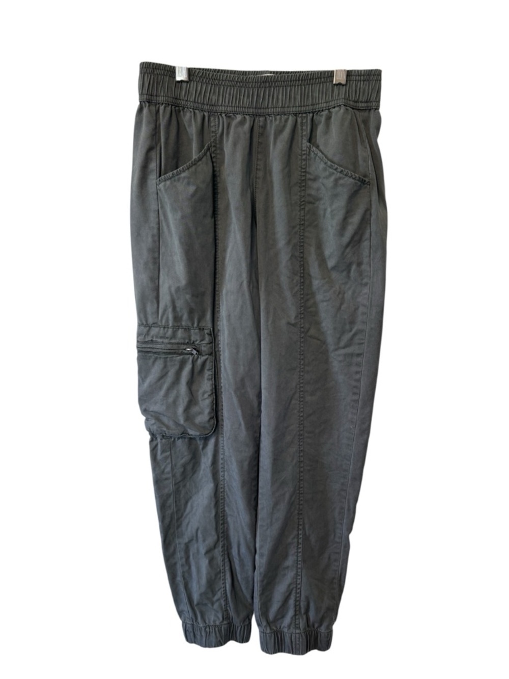 Nicole Miller Women’s Cargo Joggers Lyocell Pant Olive Green Pull On Size XS